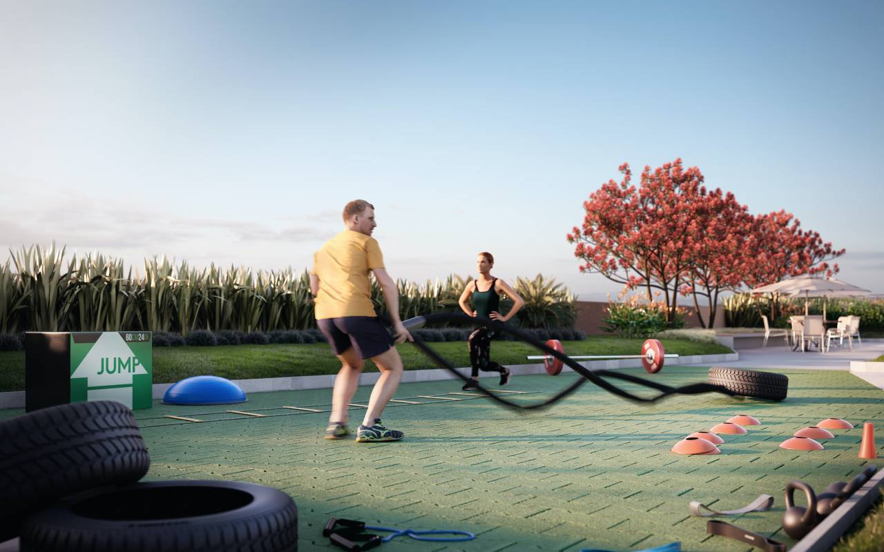 Itens de Lazer Altano Lago dos Patos - ESPAO FITNESS para exerccios funcionais, crossfit e pilates fora da sala de yoga